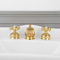 Randolph Morris Widespread Bathroom Sink Faucet - Metal Cross Handles RMB325MC-PB