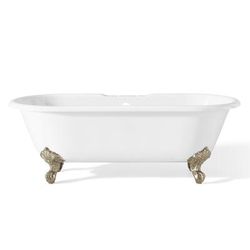 Cheviot Regal 68 Inch Double Ended Cast Iron Clawfoot Tub - Rim Faucet Drillings 2110-WW-7-PN