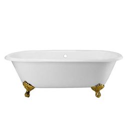 Randolph Morris Cambridge 72 Inch Cast Iron Double Ended Clawfoot Tub - No Faucet Drillings LG72DE0WDIS