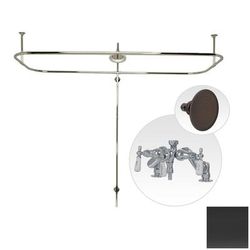 Randolph Morris Side Deck Mount Clawfoot Tub Shower Enclosure with Downspout Faucet and Watering Can Shower Head RM738WORB