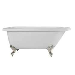 Randolph Morris Savanna 59 Inch Acrylic Classic Clawfoot Tub - Wall Faucet Drillings RMA60RT3WRBPN