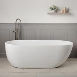 Randolph Morris Mandy 51 Inch Acrylic Contemporary Freestanding Tub - No Faucet Drillings RMA9-BN