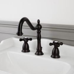 Randolph Morris Victorian Widespread Bathroom Sink Faucet - Metal Cross Handles RMB818MC-ORB