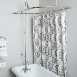 Randolph Morris 48 Inch Clawfoot Tub Shower Enclosure with Watering Can Shower Head RM403SE-48C