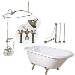 Randolph Morris Heritage 60 Inch Cast Iron Clawfoot Tub Shower Package - Chrome Feet & Fixtures SAVINGSPACKAGE01RC-SH
