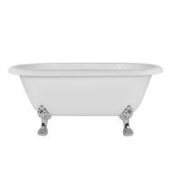 Randolph Morris Juniper 66 Inch Acrylic Double Ended Clawfoot Tub - No Faucet Drillings - Lion Paw Feet RMA66DE0WLPC
