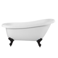 Randolph Morris Bristol 62 Inch Acrylic Slipper Clawfoot Tub - No Faucet Drillings - Imperial Ball & Claw Feet RMA62SL0WSIB