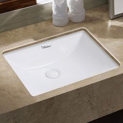 Whitehaus Collection Isabella Plus 21 Inch Rectangular Undermount Basin - White WHU71006