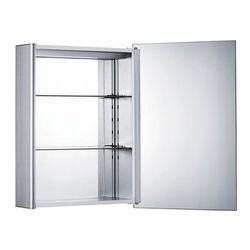 Whitehaus Collection Single Door Medicine Cabinet with Double Faced Mirrored Doors - Aluminum WHLED-1