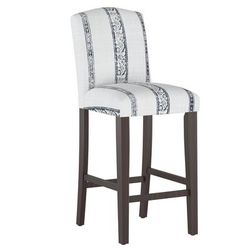 Block Paisley Camel Back Barstool by Skyline Furniture in Block Stripe Grey