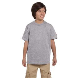 Champion T435 Youth 6.1 oz. Short-Sleeve T-Shirt in Light Steel size XL | Cotton