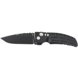 Hogue EX-A01 Automatic Tactical Folding Knife 3.5in 154CM Stainless Steel Black Cerakote Drop Point Blade Matte Black Aluminum Handle 34130