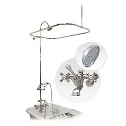 Randolph Morris 60 Inch Clawfoot Tub Wall Mount Shower Enclosure with Faucet and Rain Shower Head RM168R-60C