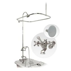 Randolph Morris 60 Inch Clawfoot Tub Wall Mount Shower Enclosure with Faucet and Watering Can Shower Head RM168-60C