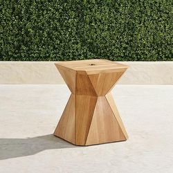 Teak Prism Umbrella Table - Weathered - Frontgate