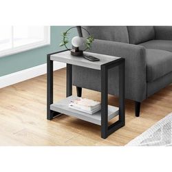 Accent Table / Side / End / Narrow / Small / 2 Tier / Living Room / Bedroom / Metal / Laminate / Grey / Black / Contemporary / Modern - Monarch Specialties I 2082