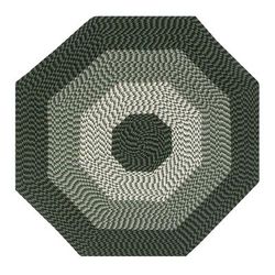 Alpine Braid Collection Reversible Indoor Area Rug, 48" Octagonal by Better Trends in Hunter Stripe (Size 48" OCTGN)
