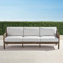 Seton Sofa with Cushions in Desert Wicker - Standard, Rain Black - Frontgate