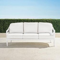 Avery Sofa with Cushions in White Aluminum - Sunbrella Rain, Rain Sand - Frontgate