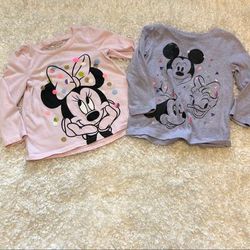 Disney Shirts & Tops | Disney 18m Minnie Mouse Set -2 Long Sleeve Shirts | Color: Pink/Purple | Size: 18mb
