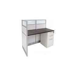 48"W x 24"D x 48"H White Laminate Washable Add-On Cubicle