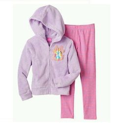 Disney Matching Sets | Disney Princess Plush Hoodie And Leggings Set | Color: Pink/Purple | Size: 4g