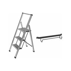 Wenko - Escabeau 3 marches, escabeau pliant design en aluminium avec support-echelle