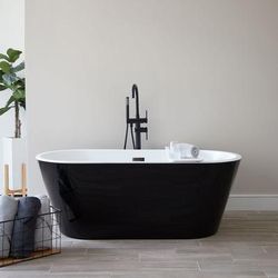 Randolph Morris Katie 67 Inch Acrylic Double Ended Freestanding Tub - No Faucet Drillings RMA17-ORB-BLK