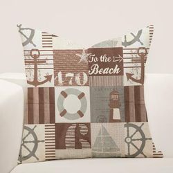 "To The Beach 16" Designer Throw Pillow - Siscovers TTBE-P17"