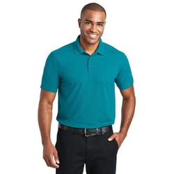 Port Authority K600 EZPerformance Pique Polo Shirt in Teal size XL | Polyester