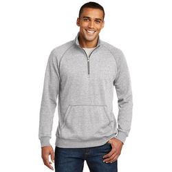 District DM392 Lightweight Fleece 1/4-Zip T-Shirt in Heathered Grey size Small | Cotton/Polyester Blend