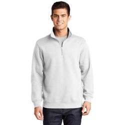 Sport-Tek ST253 1/4-Zip Sweatshirt in White size Medium | Cotton/Polyester Blend