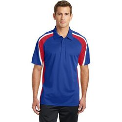 Sport-Tek ST654 Tricolor Micropique Sport-Wick Polo Shirt in True Royal/True Red/White size Large | Polyester