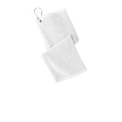 Port Authority PT400 Grommeted Hemmed Towel in White size OSFA | Cotton