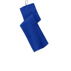 Port Authority TW60 Waffle Microfiber Golf Towel in Royal Blue size OSFA | Polyester Blend