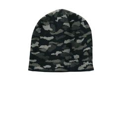 Port & Company CP91C Camo Beanie Cap Hat in Blackuflage size OSFA | Acrylic