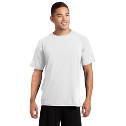 Sport-Tek ST700 Ultimate Performance Crew T-Shirt in White size Large | Polyester/Spandex Blend