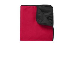 Port Authority TB850 Fleece & Poly Travel Blanket in Rich Red/Black size OSFA | Polyester