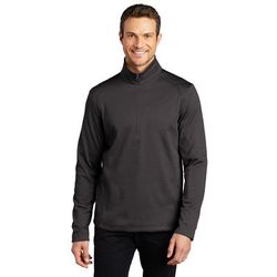 Port Authority F248 Diamond Heather Fleece 1/4-Zip Pullover T-Shirt in Dark Charcoal size 4XL