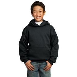 Port & Company PC90YH Youth Core Fleece Pullover Hooded Sweatshirt in Jet Black size Large
