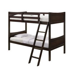 Santino Twin Over Twin Bunk Bed in Espresso - Picket House Furnishings SM500TTB