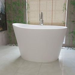 Aquatica True Ofuro 51 Inch Freestanding Stone Japanese Soaking Bathtub TRUE OFURO-WHT
