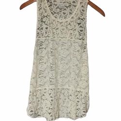 American Eagle Outfitters Tops | American Eagle Outfitters Lace Sleeveless Top | Color: Cream | Size: S