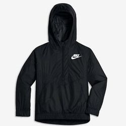 Nike Shirts & Tops | New Girls Nike Windrunner 1/4 Zipped Jacket | Color: Black | Size: Various