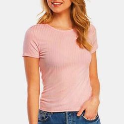 Free People Tops | Free People Baby Rib Tee Nwt Blush Sz Xs, S, M, L | Color: Pink | Size: Various