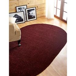 Better Trends Chenille Solid Braid Collection Reversible Indoor Area Utility Rug in Vibrant Colors, by Better Trends in Burgundy (Size 60X96 OVAL)