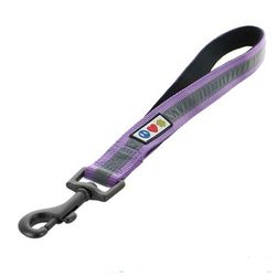 Reflective Purple Training Padded Handle Short Leash for Dogs, 1 ft., Large