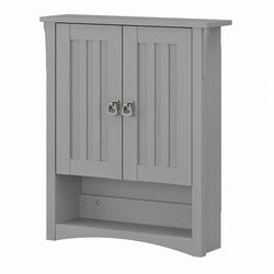 Bush Furniture Salinas Bathroom Wall Cabinet with Doors in Cape Cod Gray - Bush Furniture SAWS124CG-03