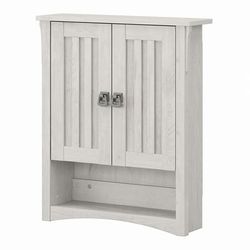 Bush Furniture Salinas Bathroom Wall Cabinet with Doors in Linen White Oak - Bush Furniture SAWS124LW-03