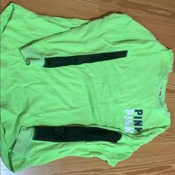 Pink Victoria's Secret Tops | Lime Green Long Sleeve | Color: Black/Green/Pink | Size: M